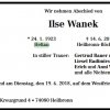Wanek Ilse 1923-2018 Todesanzeige